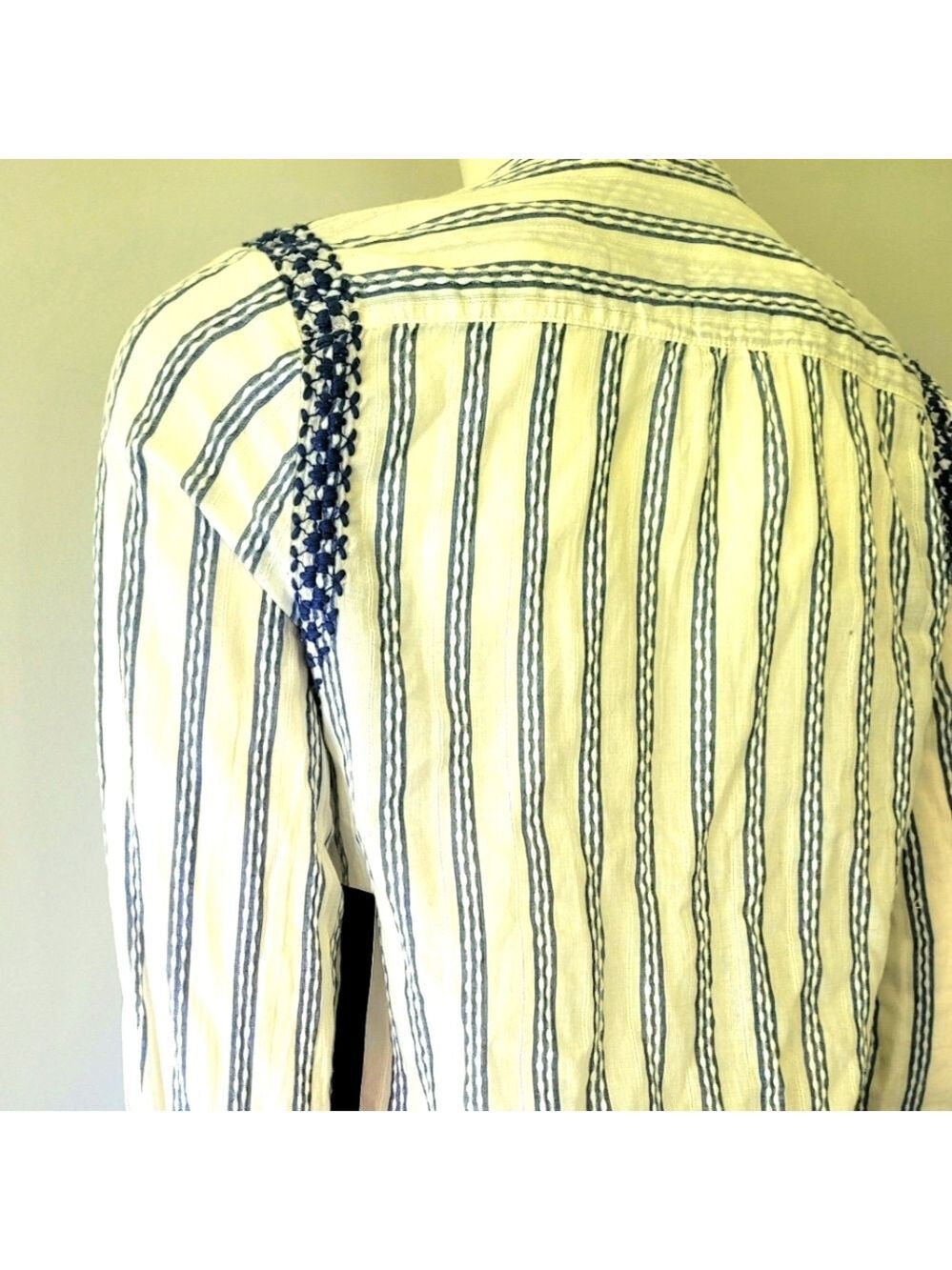 BRAND NEW! Zara Basic Collection Striped Colar Shirt Size XS - Picture 6 of 15